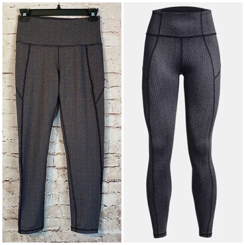 Under Armour Reflect Leggings High Rise HeatGear Fitted Blackout Gray NWT XS